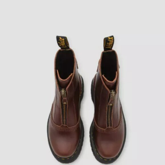 DR. MARTENS JETTA ZIPPED SENDAL LEATHER PLATFORM BOOTS in Dark Brown MSRP$250 - Picture 8 of 16